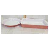 Vtg Pyrex Flamingo pink casserole dish/ Vtg P