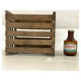 Vtg wooden crate and crisco oil jar