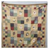 Vtg Handmade 5' 10/ 6' Santa quilt/ Vtg Handmade