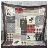 Vtg Handmade Christmas quilt 7'5/ 8'3
