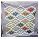 Vtg Handmade quilt 6'11- 8'8