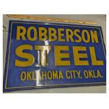 Vtg Metal Robberson steel sign