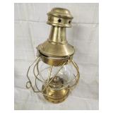 Vtg. Maritime oil lamp Brass with glass globe