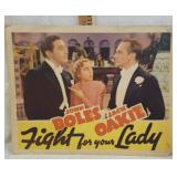 Vtg Movie lobby card for film RKO Fight for your