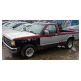1991 CHEVROLET S-10 PICK-UP PICK UP RED