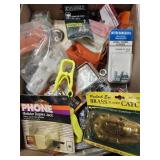 Assortment of screws and nuts, phone jack , B