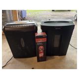 2 Paper Shredders & Snap on wall mount bottle