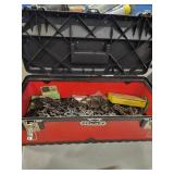 Stanley tool box full of chainsaw chains