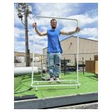 (1) clothing rack and (1) three tier shelf with