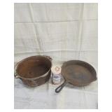 Cast iron pot ,cast iron skillet,  budweiser six