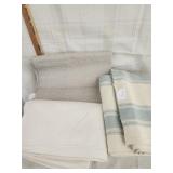 2 table top white & 3 yards fabric