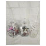 Vtg. 1980 Planters peanut glass jar & lid / Vtg.