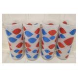 4 Vtg. 1960 Dairy queen frosted glasses
