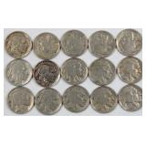15x Full or Partial Date Buffalo Nickels