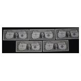 5x Uncirculated $1 Silver Certificates