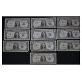 10x $1 Silver Certificates