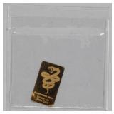Scottsdale Mint 1/100th .9999 Fine Gold Bar
