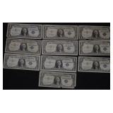 10x $1 Silver Certificates
