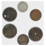 6x Early American Coins