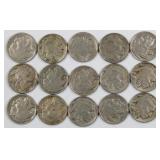 15x Full or Partial Date Buffalo Nickels