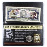 JFK Centennial Commem. Stamp, Coin, Colorised $2