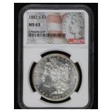 1881-S NGC MS63 Morgan Silver Dollar