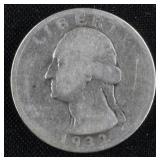 1932 Silver Washington Quarter, 90% Silver