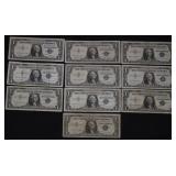 10x $1 Silver Certificates