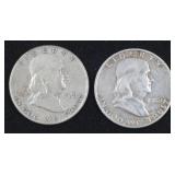 1948, 1949-d Franklin Half Dollars