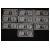 10x $1 Silver Certificates