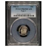 1981-S PCGS PR69DCAM Type 1 10C Dime