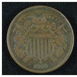1865 2 Cent Coin