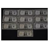10x $1 Silver Certificates