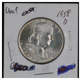 90% Silver 1958-D UNC? Franklin Half Dollar