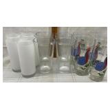 Assorted Glassware. - Frosted, Hand painted &