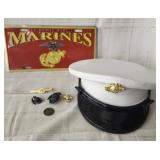 Marine corps dress cap& pins / marines plate