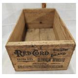 Vtg. Wood Red Cord crate