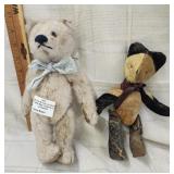 Vtg. Mohair Teddy bear , Vtg Hand made velvet