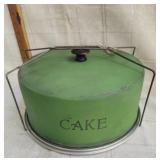 Vtg.Green metal cake server