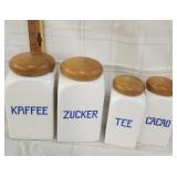 Vtg. German Canister set coffee,sugar, tea, cocoa