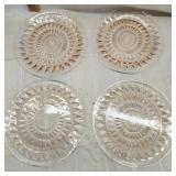 4 Vtg. Jeannette glass Windsor Diamond pink