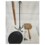 Vtg. Candle suffer, Vtg wood rug beater, Vtg.