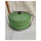 Vtg.Green metal cake server