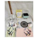 3 Vtg. Style  New York towels , Vtg. Tea cups &