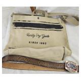 Canvas Tote Bag & Tooled Leather Ford Belt