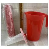 New Tupperware Pitcher W/infuser Lid & 4 Cups
