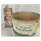 Old Opera Cremes Advertising Piece & Straw Box