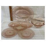 Pink Depression Glass - Serving Platter, Serving