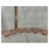 Pink depression glass cups