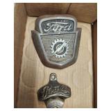 Vtg. Pepsi-cola opener, vtg. Ford hood emblem
